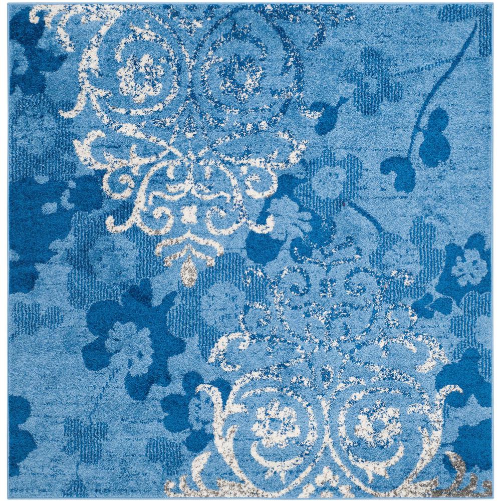 Adirondack, LIGHT BLUE / DARK BLUE, 4' X 4' Square, Area Rug, ADR114F-4SQ. Picture 1