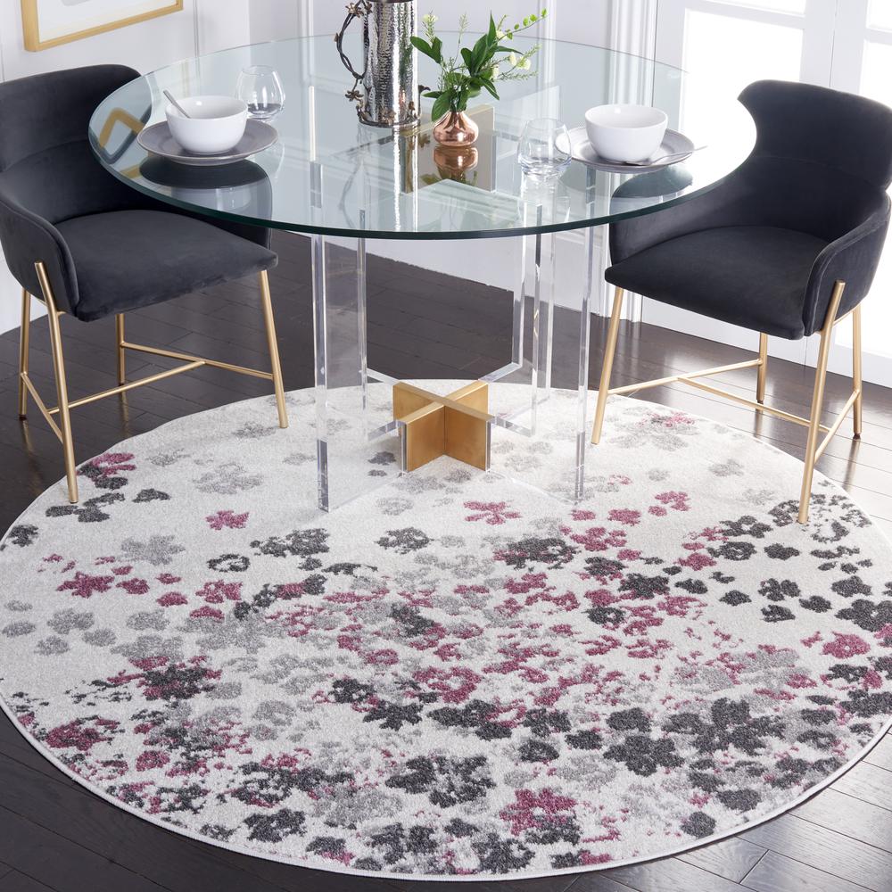 Adirondack, IVORY / PURPLE, 6' X 6' Round, Area Rug, ADR115L-6R. Picture 1