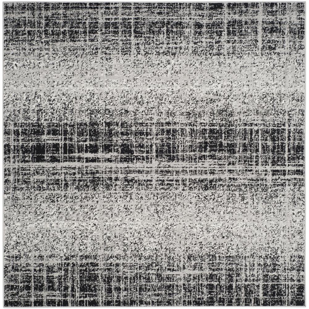 Adirondack, SILVER / BLACK, 4' X 4' Square, Area Rug, ADR116A-4SQ. Picture 1