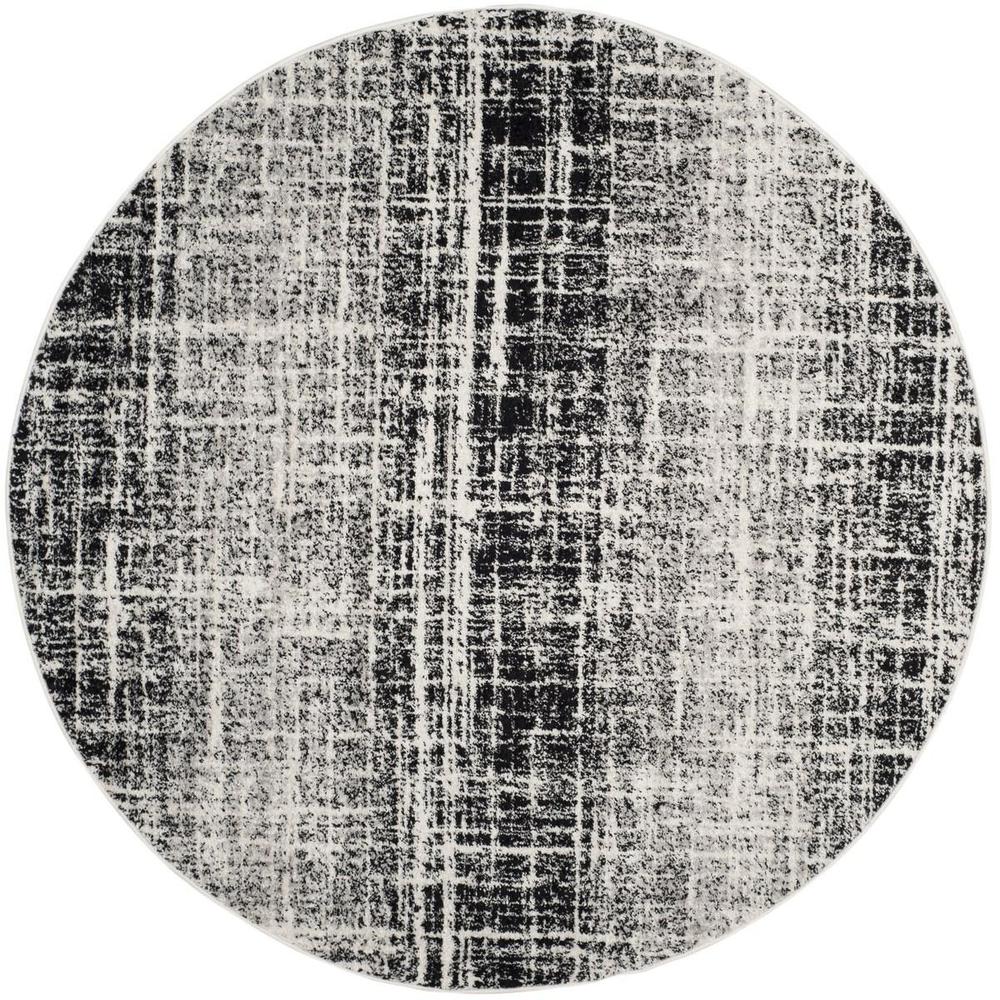 Adirondack, IVORY / BLACK, 4' X 4' Round, Area Rug. Picture 1