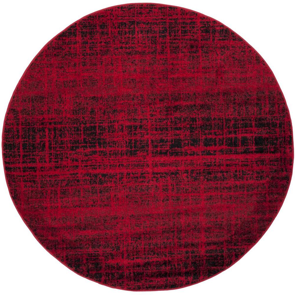 Adirondack, RED / BLACK, 4' X 4' Round, Area Rug, ADR116F-4R. Picture 1