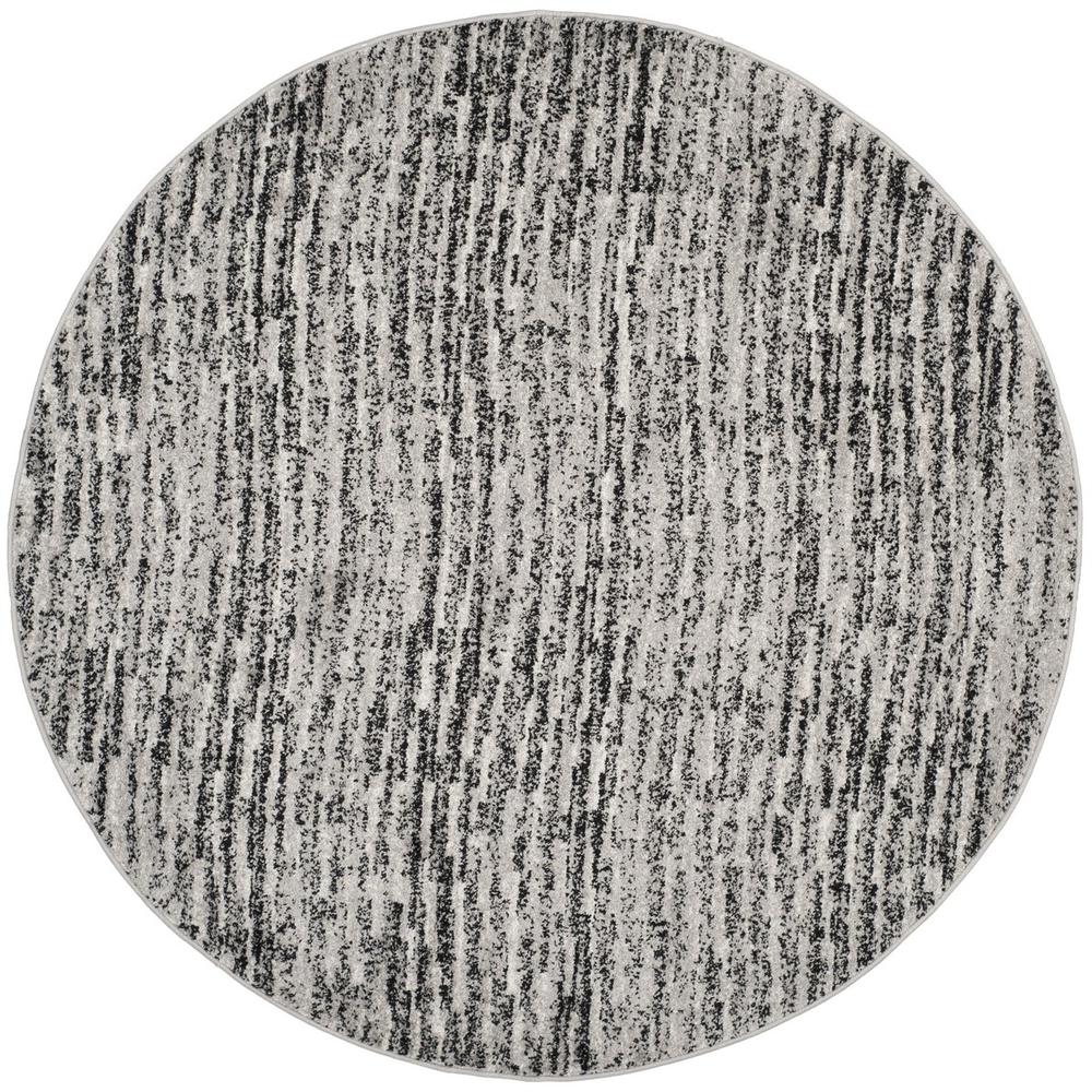 Adirondack, BLACK / SILVER, 6' X 6' Round, Area Rug, ADR117A-6R. Picture 1