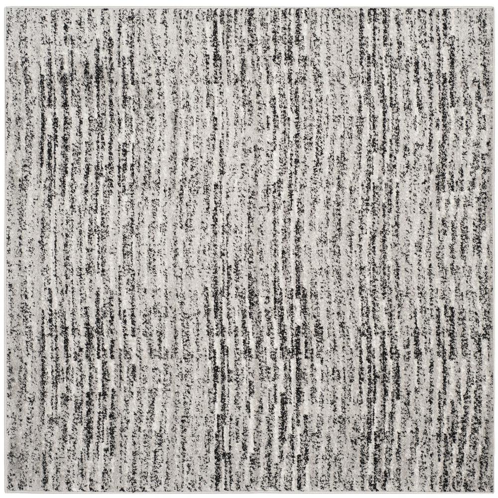 Adirondack, BLACK / SILVER, 4' X 4' Square, Area Rug, ADR117A-4SQ. Picture 1