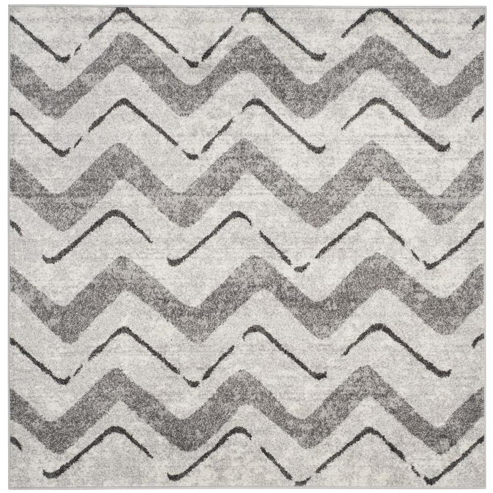 Adirondack, SILVER / CHARCOAL, 6' X 6' Square, Area Rug, ADR121P-6SQ. Picture 1