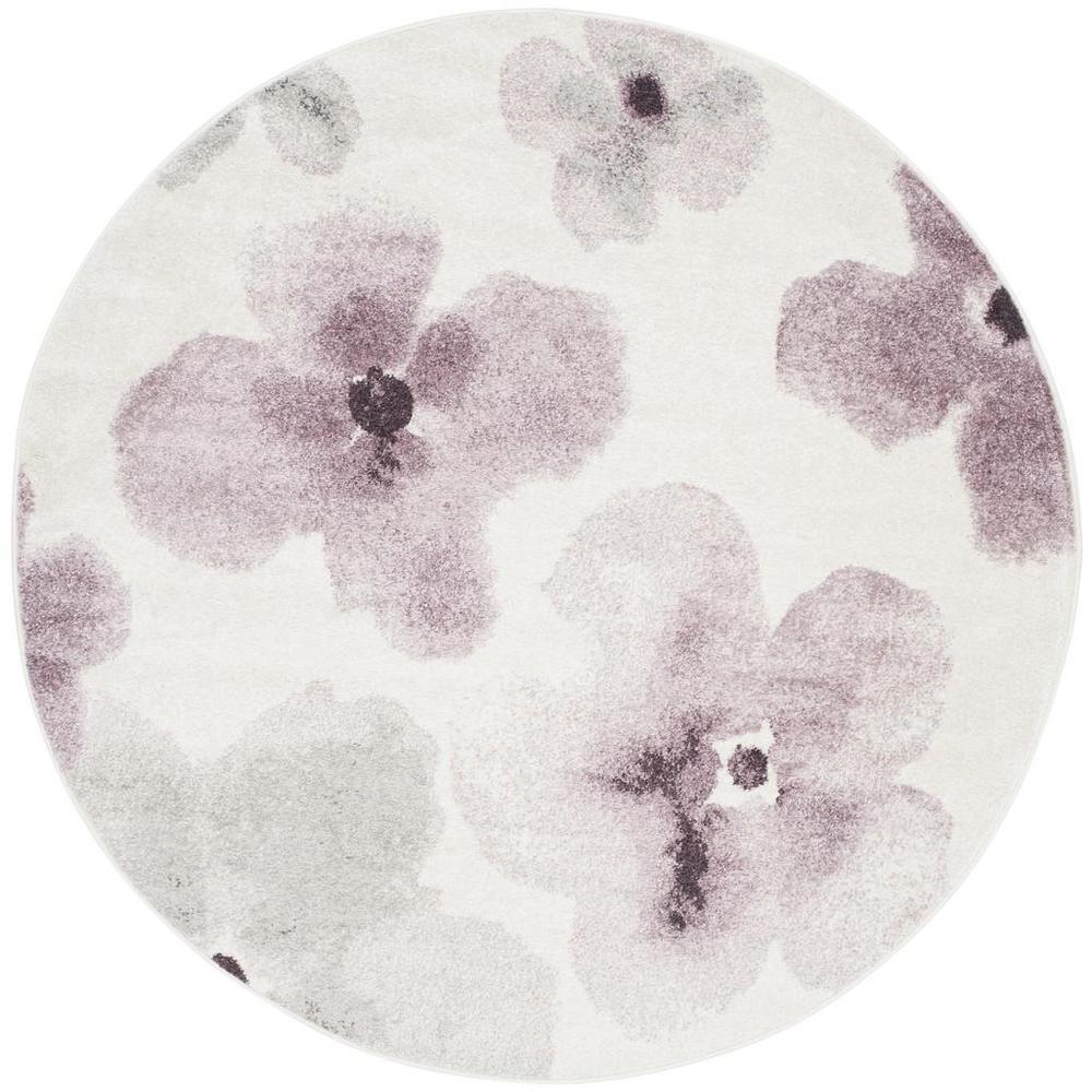 Adirondack, IVORY / PURPLE, 6' X 6' Round, Area Rug, ADR123L-6R. Picture 1