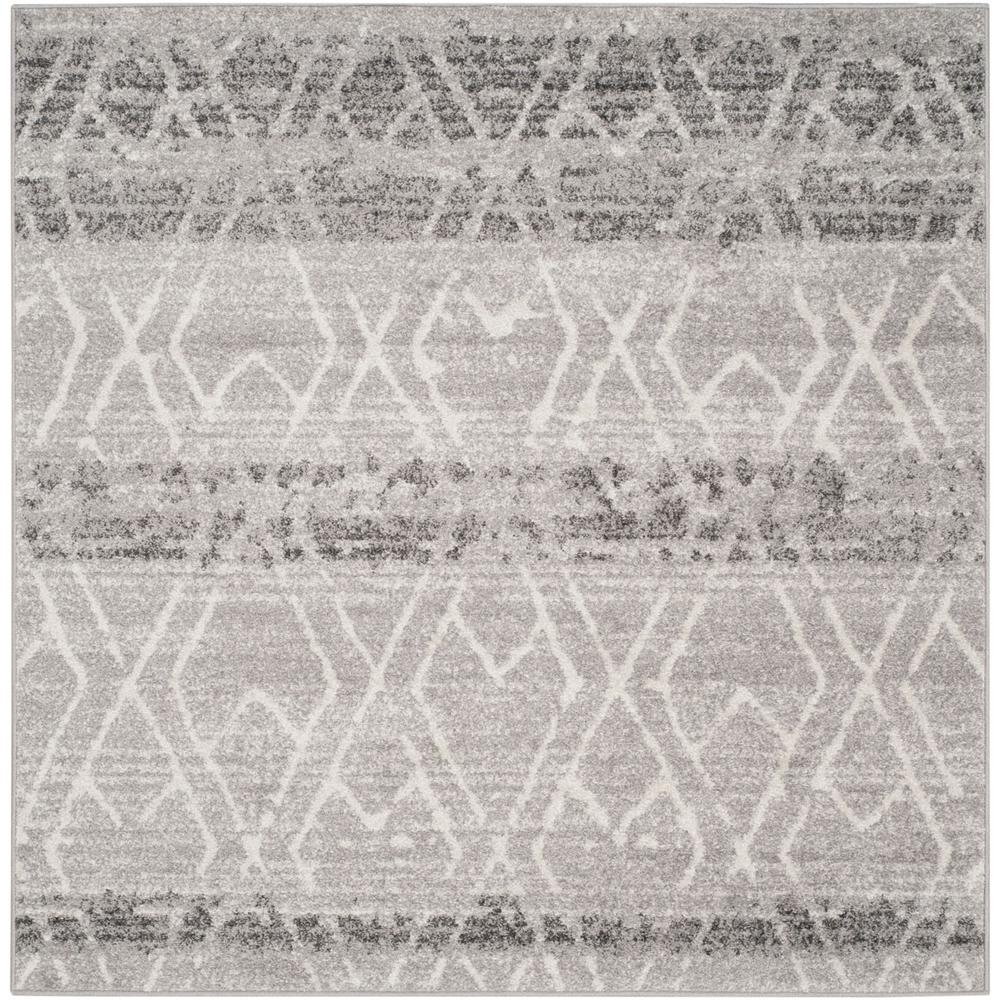 Adirondack, SILVER / IVORY, 6' X 6' Square, Area Rug, ADR124B-6SQ. Picture 1