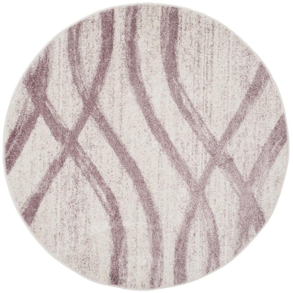 Adirondack, CREAM / PURPLE, 6' X 6' Round, Area Rug, ADR125L-6R. Picture 1