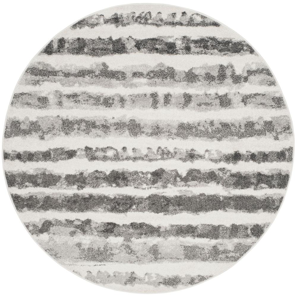 Adirondack, IVORY / CHARCOAL, 4' X 4' Round, Area Rug, ADR126N-4R. Picture 1