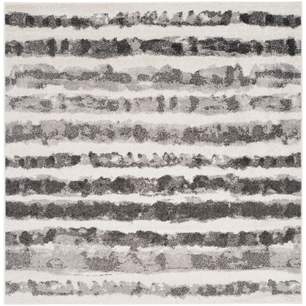 Adirondack, IVORY / CHARCOAL, 4' X 4' Square, Area Rug, ADR126N-4SQ. Picture 1