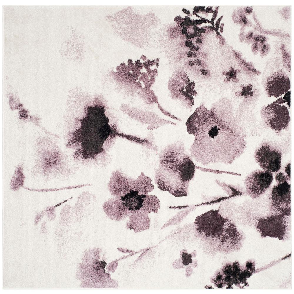 Adirondack, IVORY / PURPLE, 6' X 6' Square, Area Rug, ADR127L-6SQ. Picture 1