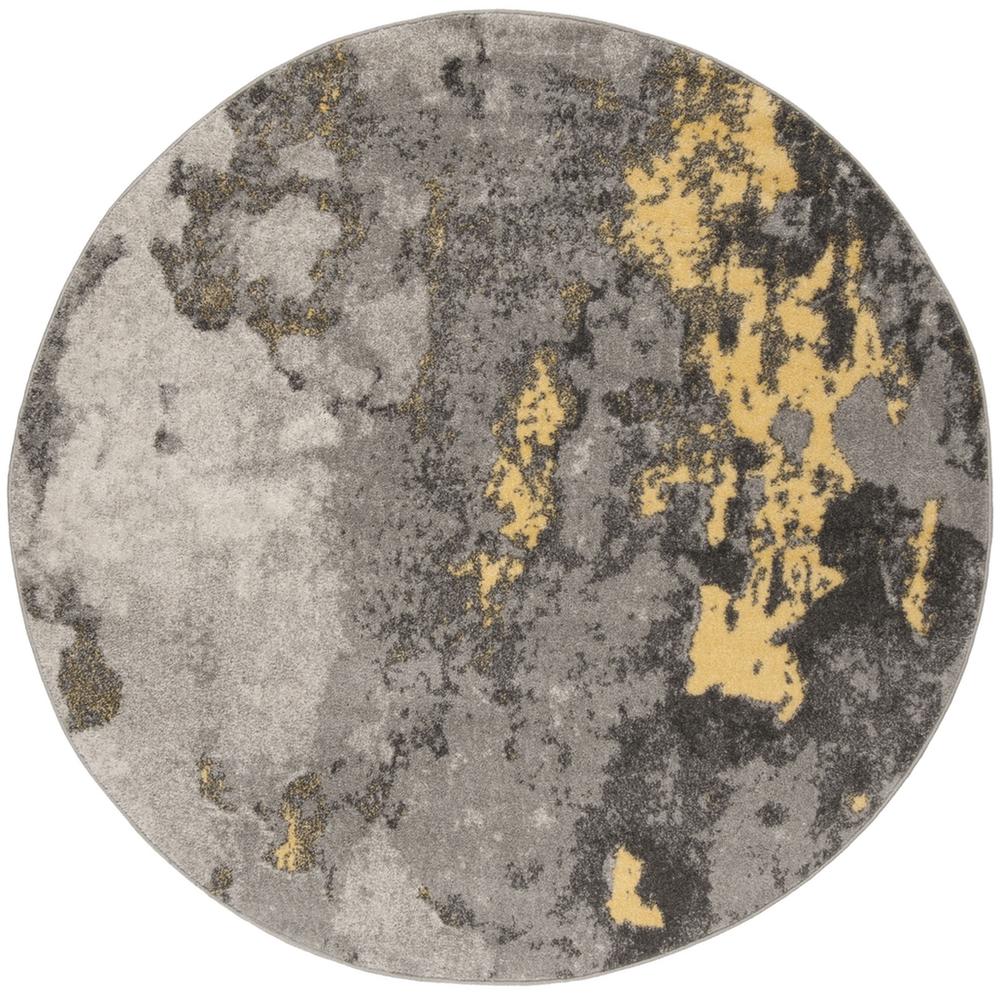 Adirondack, GREY / YELLOW, 4' X 4' Round, Area Rug. Picture 1