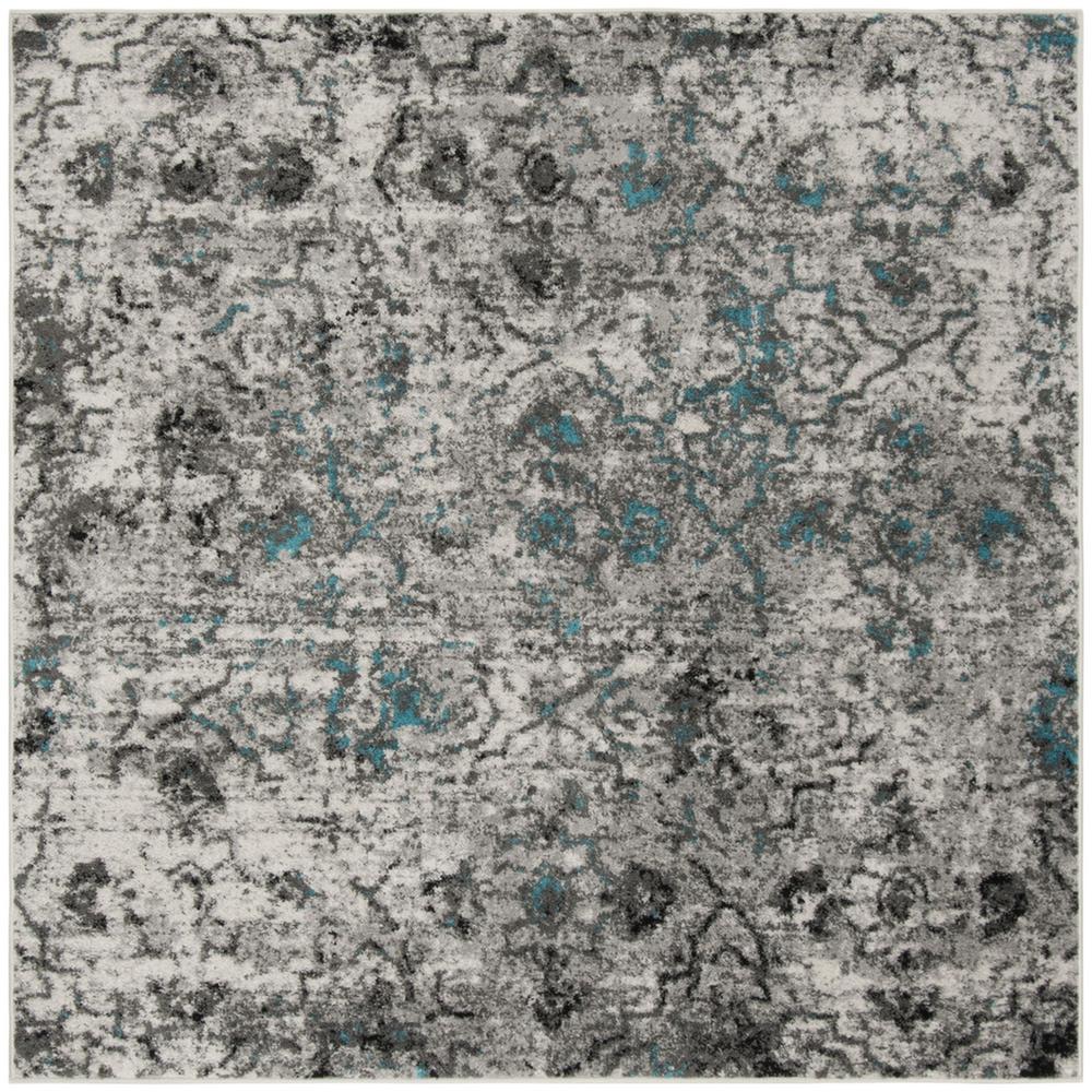 Adirondack, GREY / BLACK, 6' X 6' Square, Area Rug, ADR135C-6SQ. Picture 1
