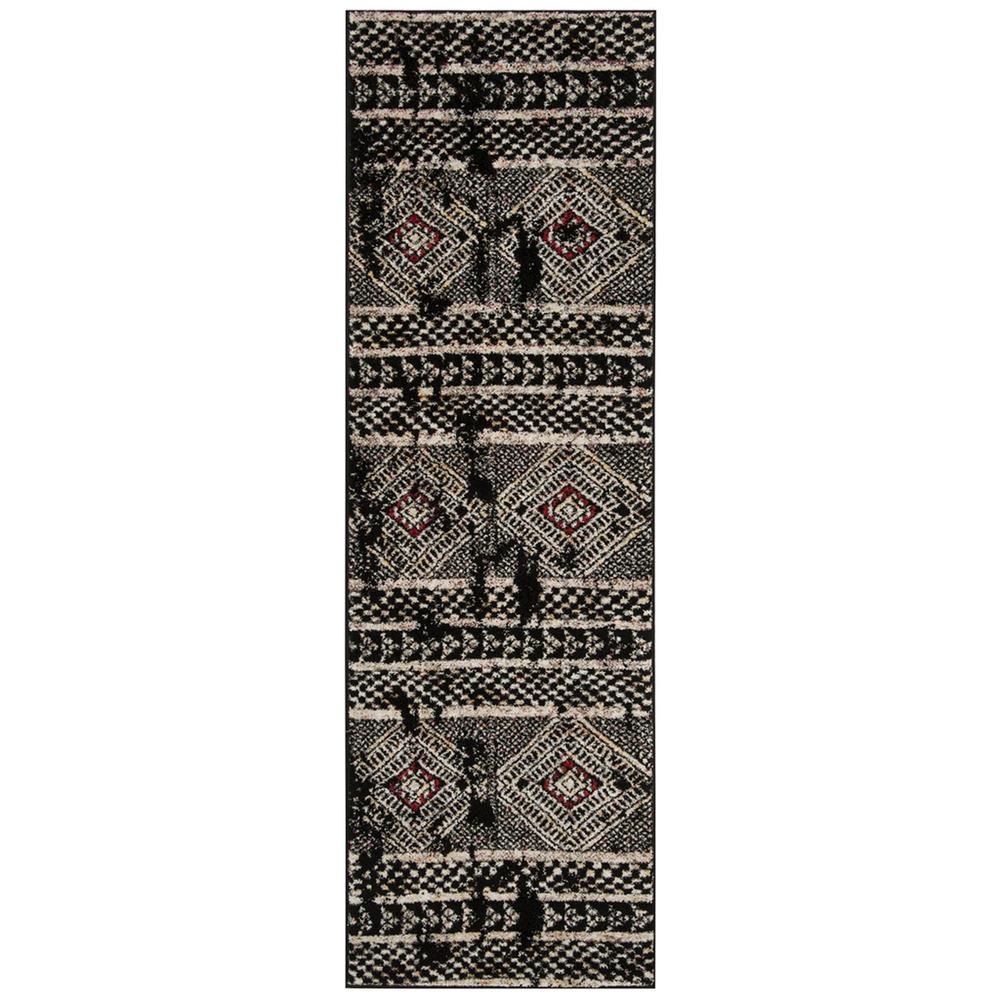 ADIRONDACK, BLACK / LIGHT GREY, 2'-6" X 8', Area Rug. Picture 1