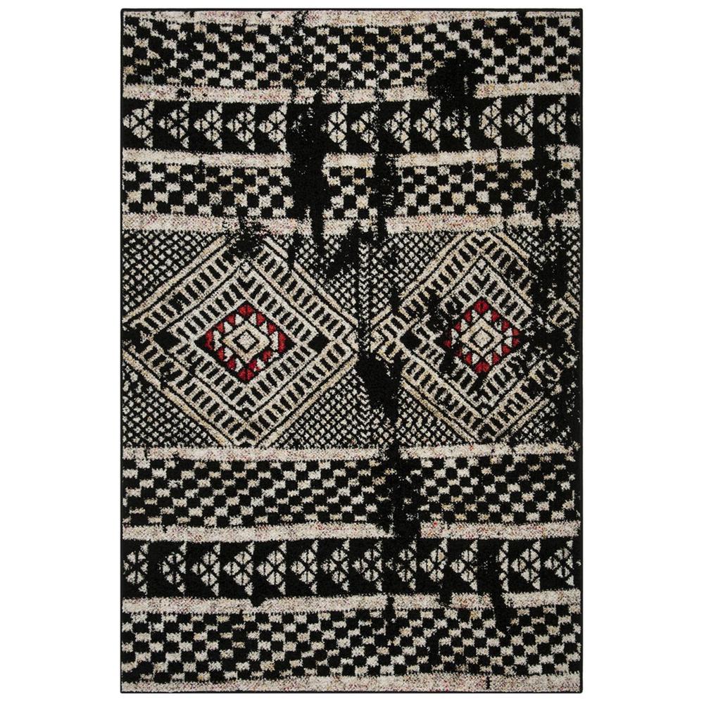 ADIRONDACK, BLACK / LIGHT GREY, 4' X 6', Area Rug. Picture 1
