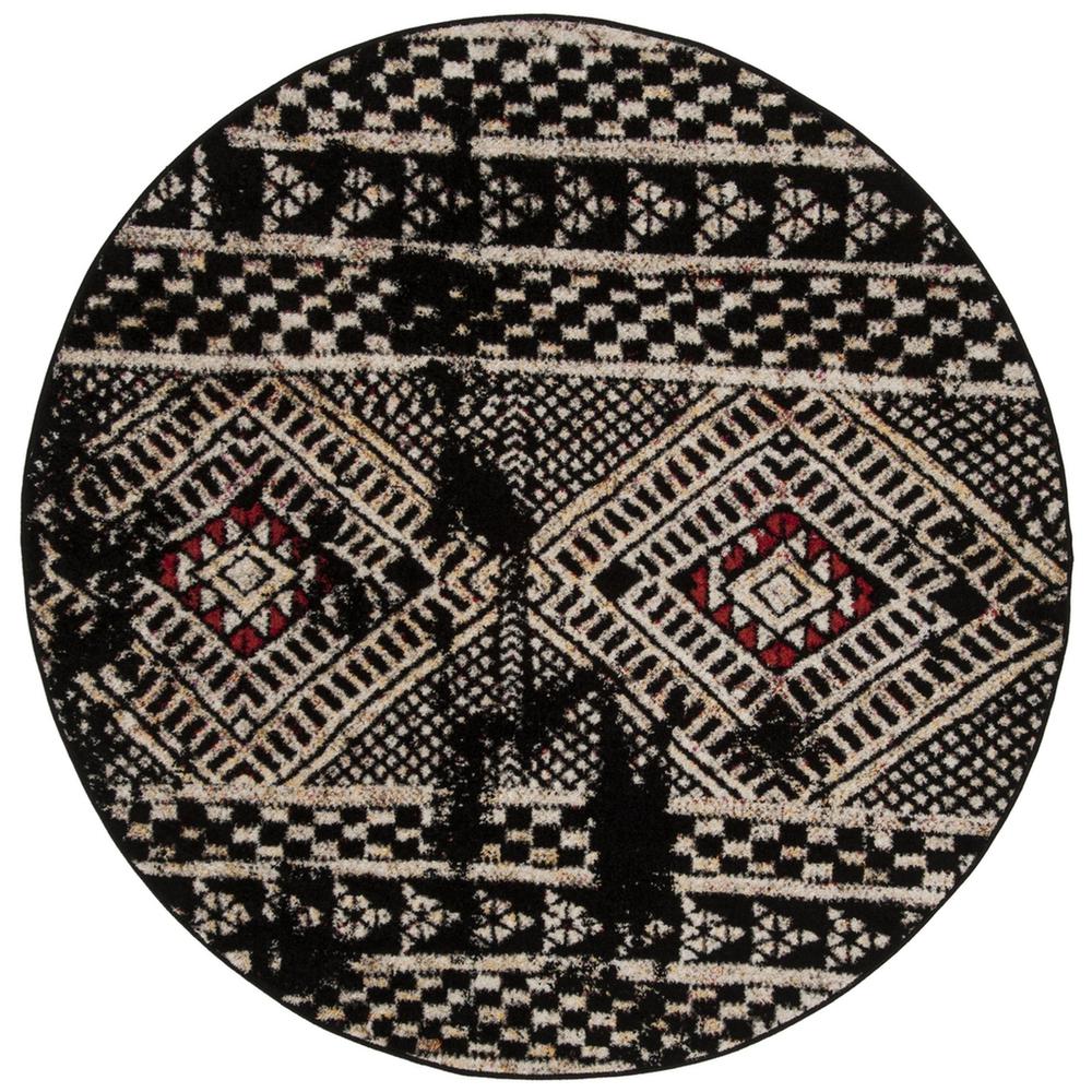 ADIRONDACK, BLACK / LIGHT GREY, 6' X 6' Round, Area Rug. Picture 1