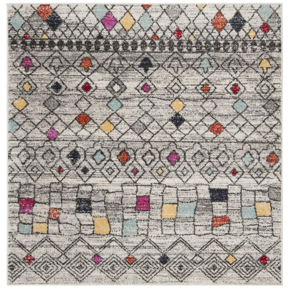 ADIRONDACK, LIGHT GREY / FUCHSIA, 6' X 6' Square, Area Rug, ADR204F-6SQ. Picture 1