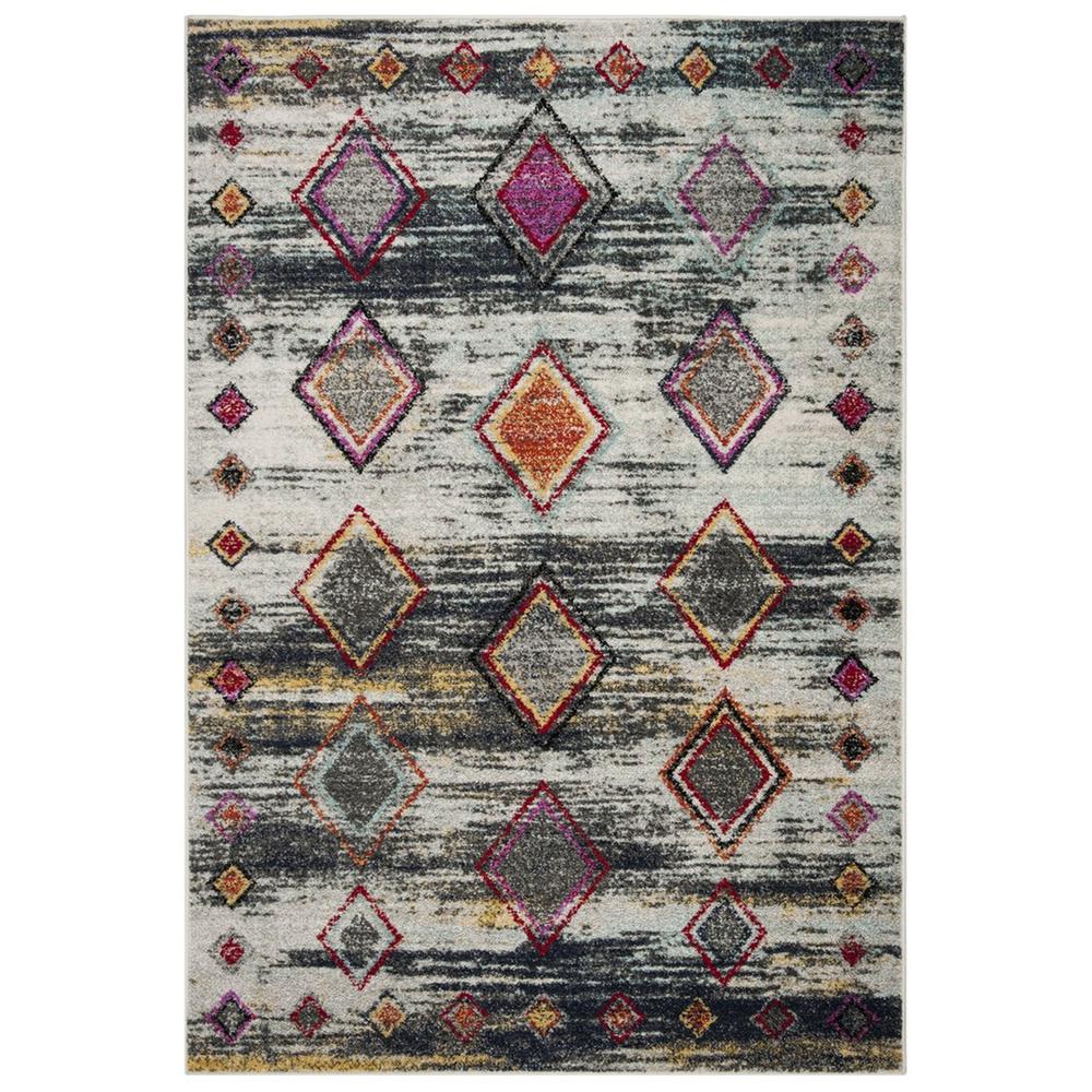 ADIRONDACK, LIGHT GREY / RED, 4' X 6', Area Rug, ADR205F-4. Picture 1
