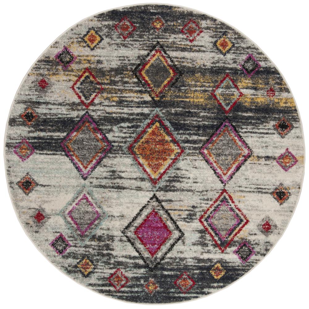 ADIRONDACK, LIGHT GREY / RED, 6' X 6' Round, Area Rug, ADR205F-6R. Picture 1
