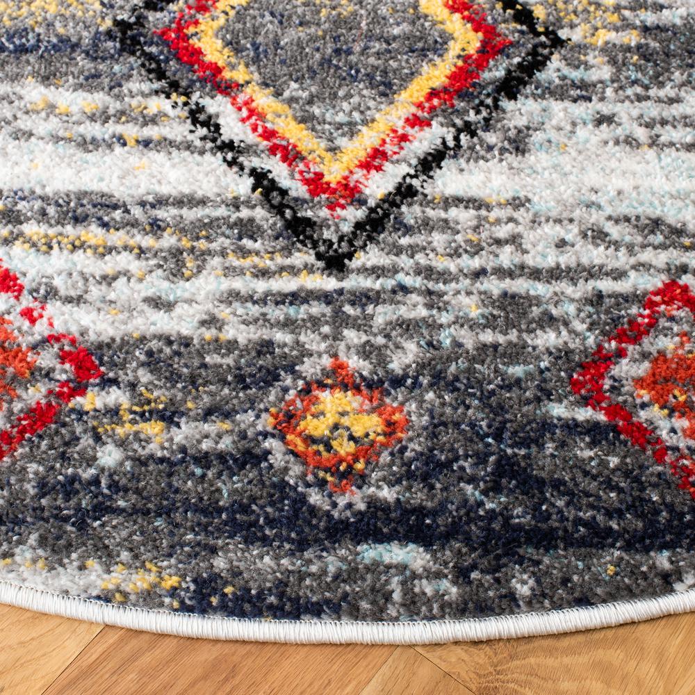 ADIRONDACK, LIGHT GREY / RED, 6' X 6' Round, Area Rug, ADR205F-6R. Picture 4