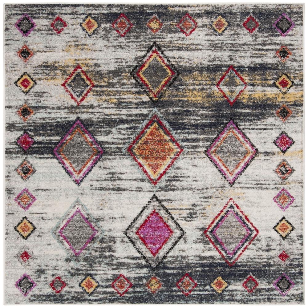 ADIRONDACK, LIGHT GREY / RED, 6' X 6' Square, Area Rug, ADR205F-6SQ. Picture 1