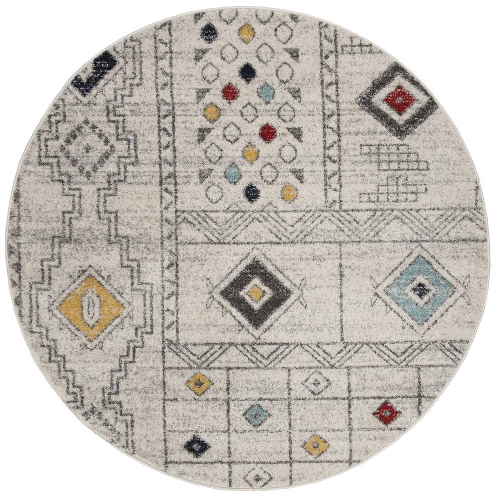ADIRONDACK, LIGHT GREY / AQUA, 6' X 6' Round, Area Rug. Picture 1