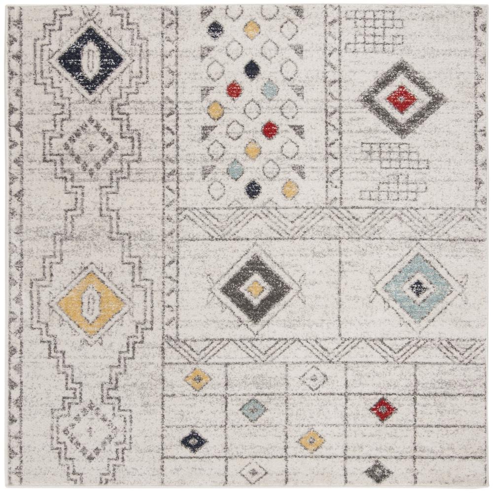 ADIRONDACK, LIGHT GREY / AQUA, 6' X 6' Square, Area Rug. Picture 1