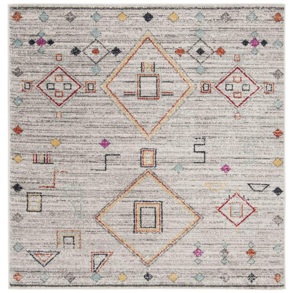 ADIRONDACK, LIGHT GREY / RED, 6' X 6' Square, Area Rug, ADR208F-6SQ. Picture 1