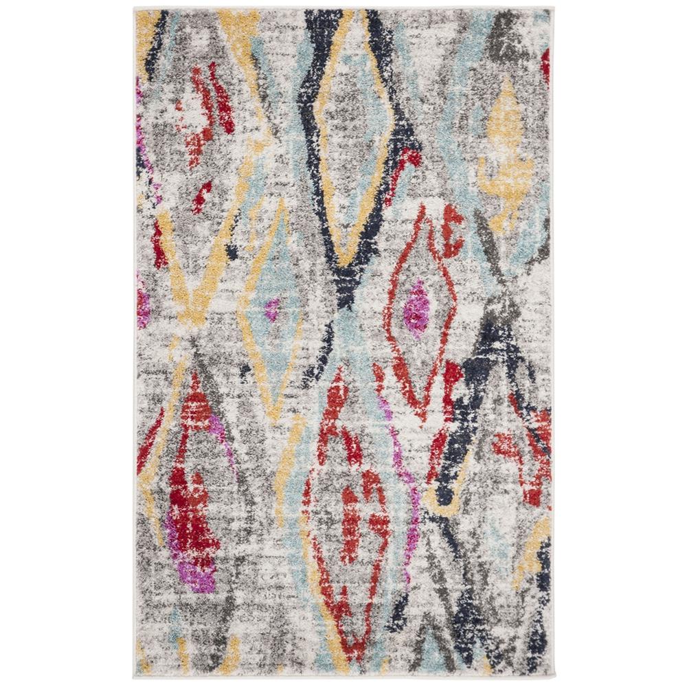 ADIRONDACK, LIGHT GREY / RED, 3' X 5', Area Rug, ADR209F-3. Picture 1