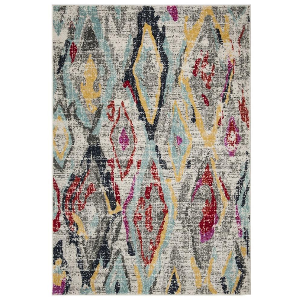 ADIRONDACK, LIGHT GREY / RED, 4' X 6', Area Rug, ADR209F-4. Picture 1