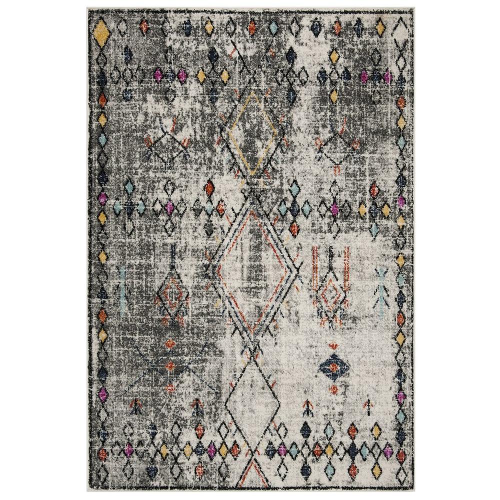ADIRONDACK, LIGHT GREY / FUCHSIA, 4' X 6', Area Rug, ADR210F-4. Picture 1