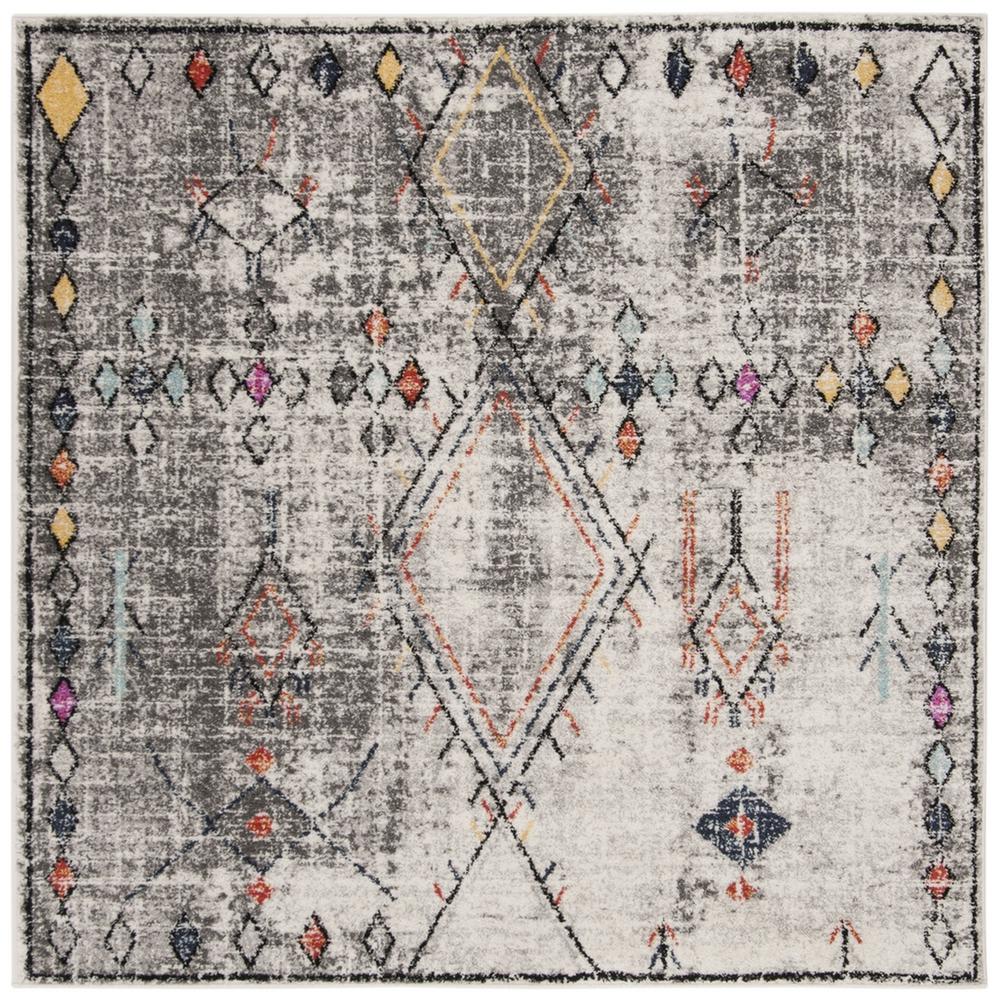 ADIRONDACK, LIGHT GREY / FUCHSIA, 6' X 6' Square, Area Rug, ADR210F-6SQ. Picture 1