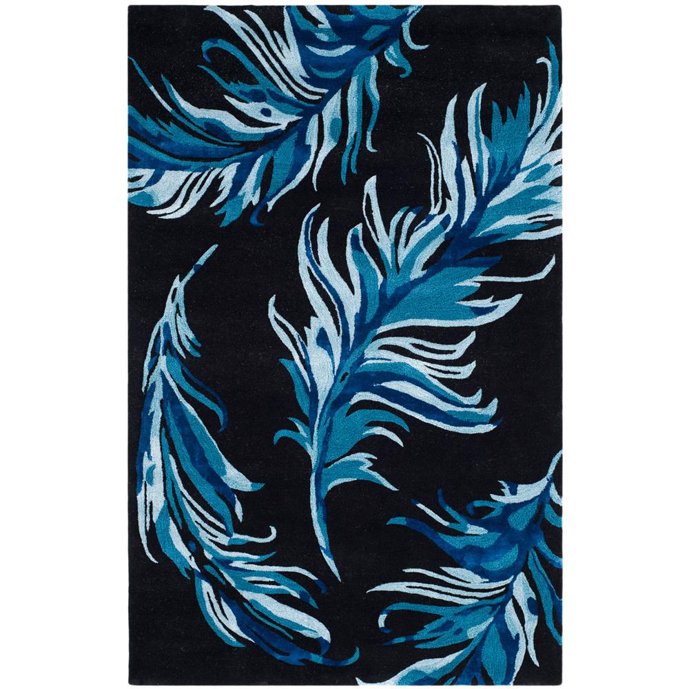 ALR-ALLURE, BLACK / BLUE, 5' X 8', Area Rug, ALR121B-5. Picture 1