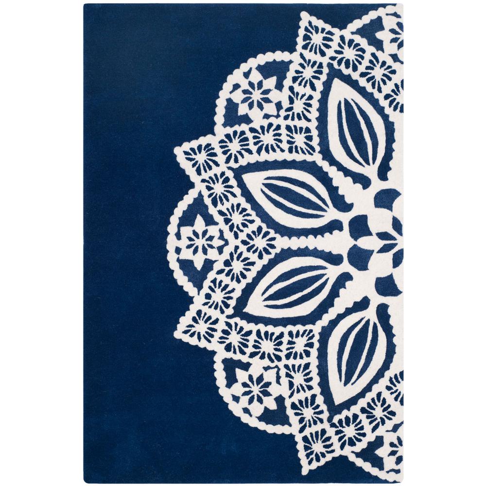 ALR-ALLURE, NAVY / IVORY, 4' X 6', Area Rug. Picture 1