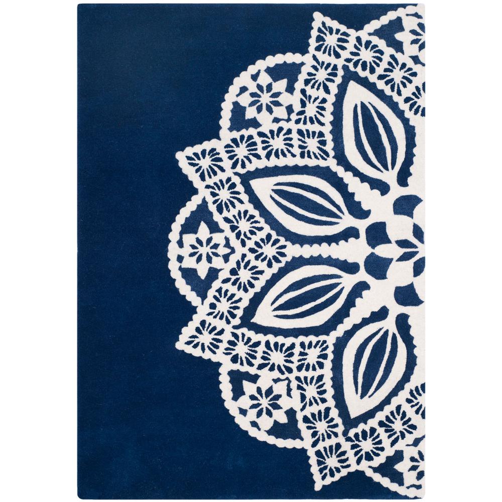 ALR-ALLURE, NAVY / IVORY, 5' X 8', Area Rug. Picture 1