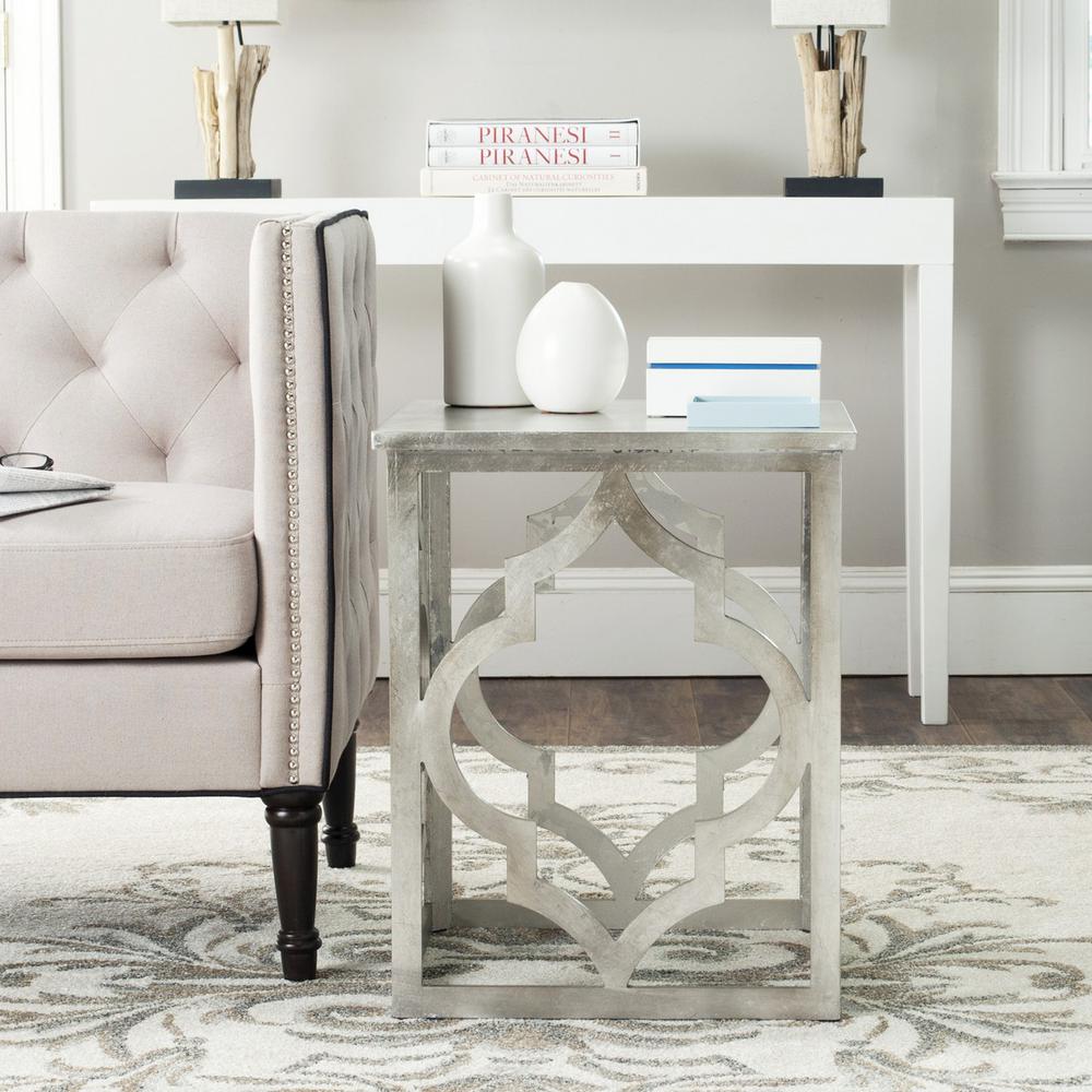 MILO TRELLIS SILVER LEAF END TABLE. Picture 1