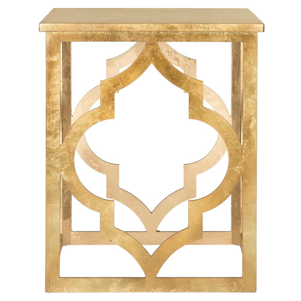 MILO TRELLIS GOLD LEAF END TABLE. Picture 1