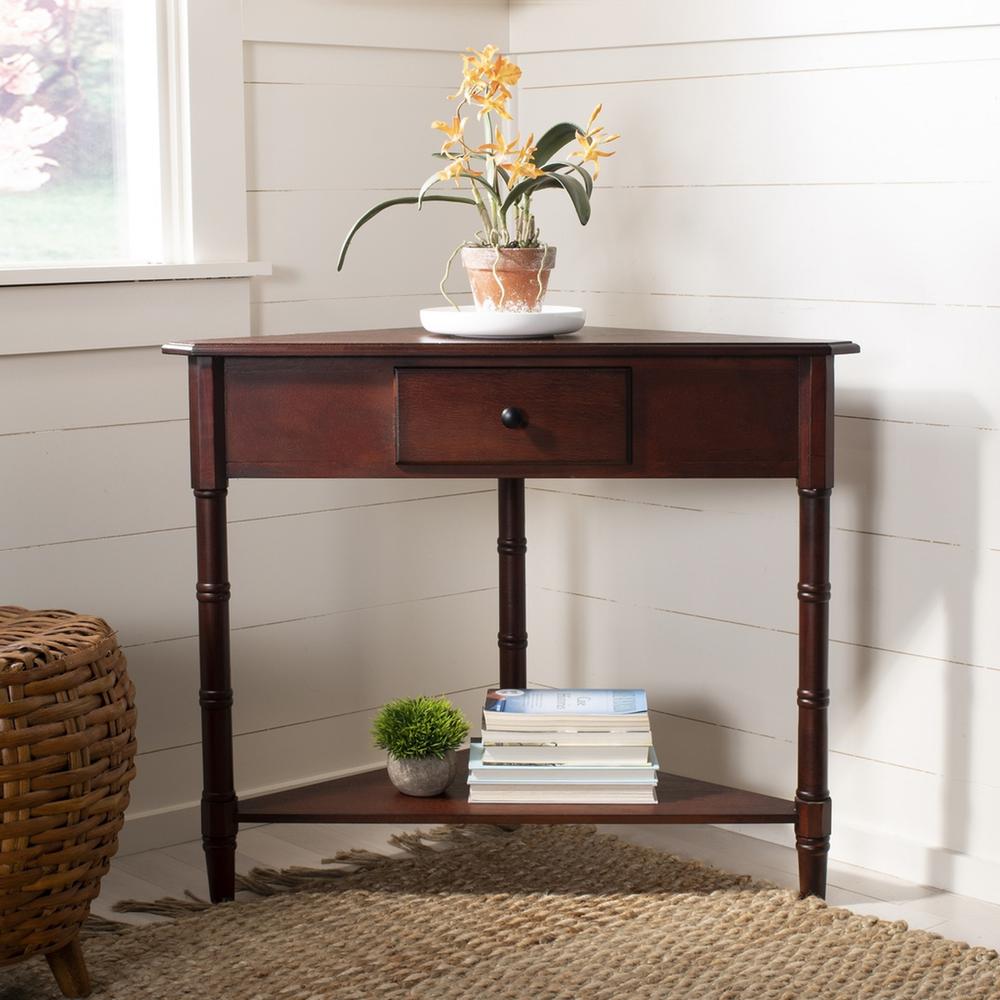 GOMEZ CORNER TABLE WITH STORAGE DRAWER, AMH5709D. Picture 1