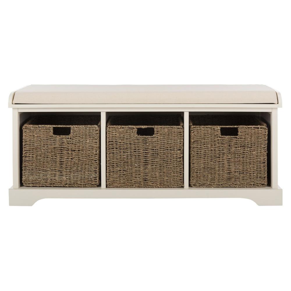 LONAN  WICKER STORAGE BENCH, AMH5733C. Picture 1