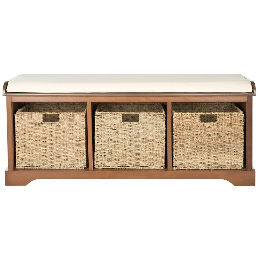 LONAN  WICKER STORAGE BENCH, AMH5733D. Picture 1