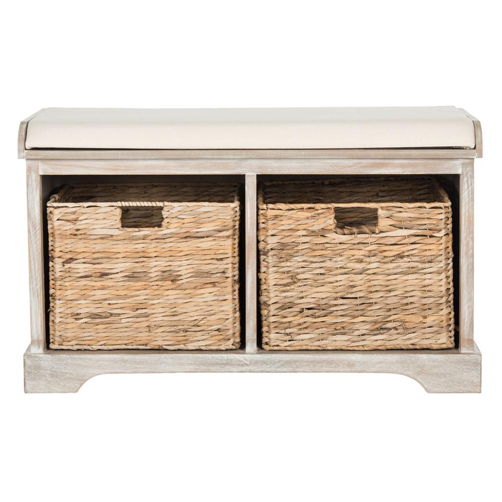 FREDDY WICKER STORAGE BENCH, AMH5736G. Picture 1