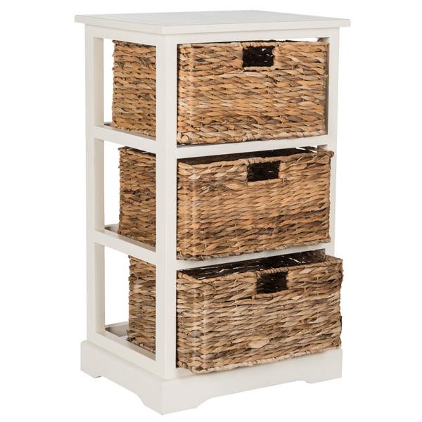 HALLE 3 WICKER BASKET STORAGE SIDE TABLE, AMH5738B. Picture 1
