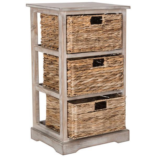 HALLE 3 WICKER BASKET STORAGE SIDE TABLE, AMH5738E. Picture 1