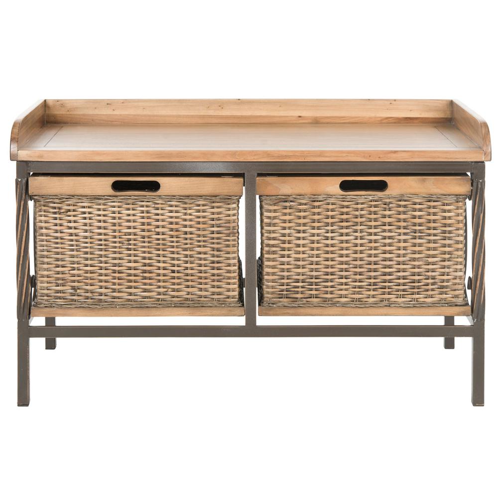 NOAH 2 DRAWER WOODEN STORAGE BENCH, AMH6528C. Picture 1