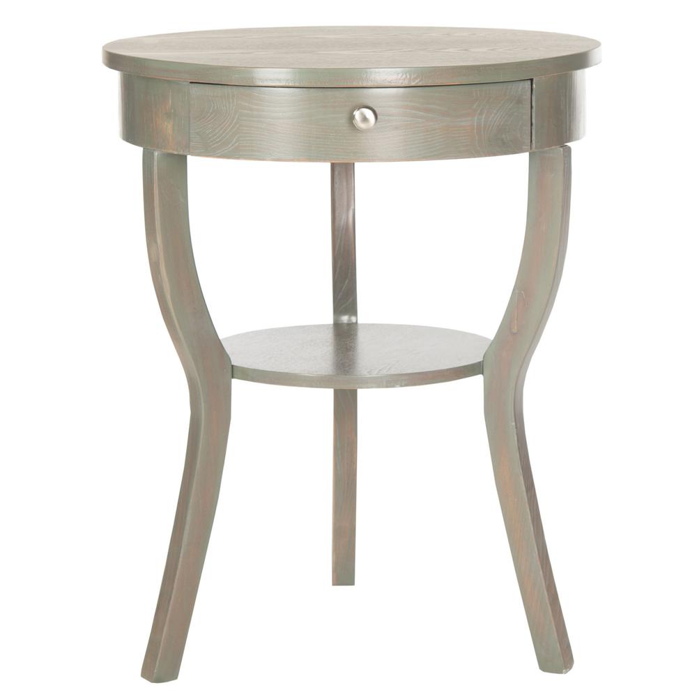 KENDRA ROUND PEDESTAL END TABLE W/ DRAWER, AMH6620A. Picture 1
