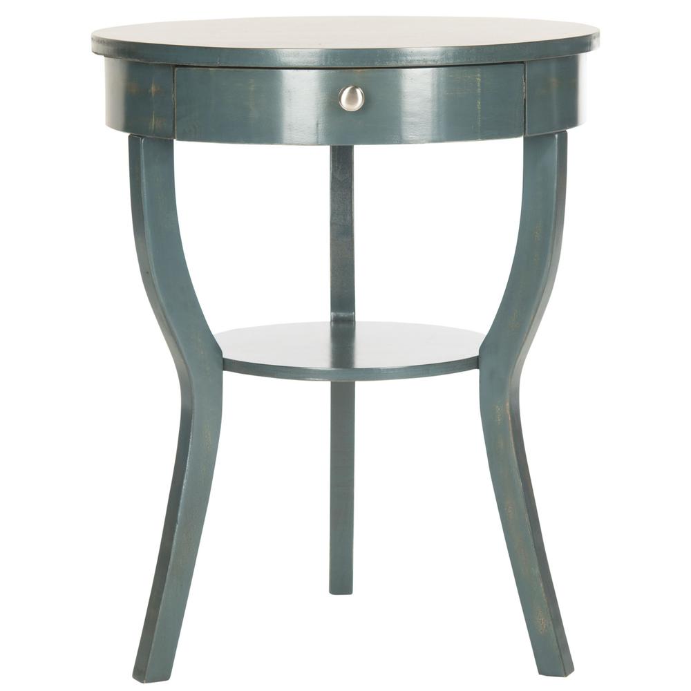 KENDRA ROUND PEDESTAL END TABLE W/ DRAWER, AMH6620B. Picture 1