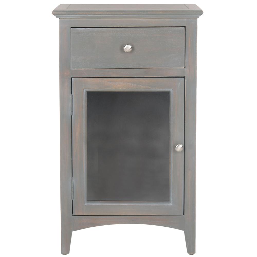 ZIVA ONE DRAWER NIGHTSTAND WITH GLASS CABINET, AMH6630A. Picture 1