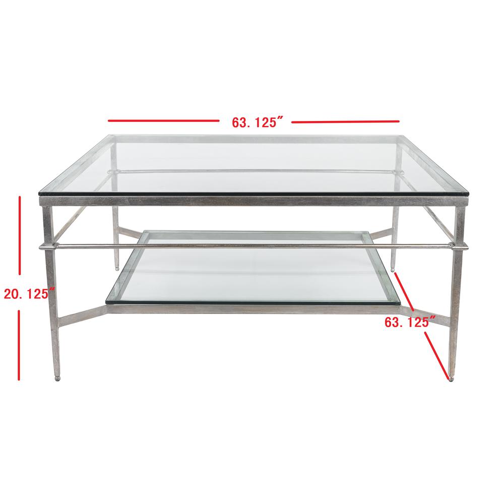MIEKA SILVER LEAF GLASS COCKTAIL TABLE. Picture 1