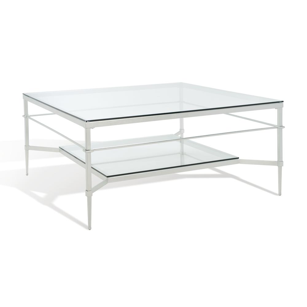 MIEKA SILVER LEAF GLASS COCKTAIL TABLE. Picture 8