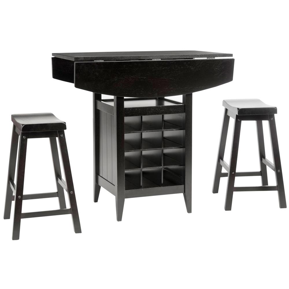 EMERIC 3 PC SET DROP LEAF PUB TABLE. Picture 1
