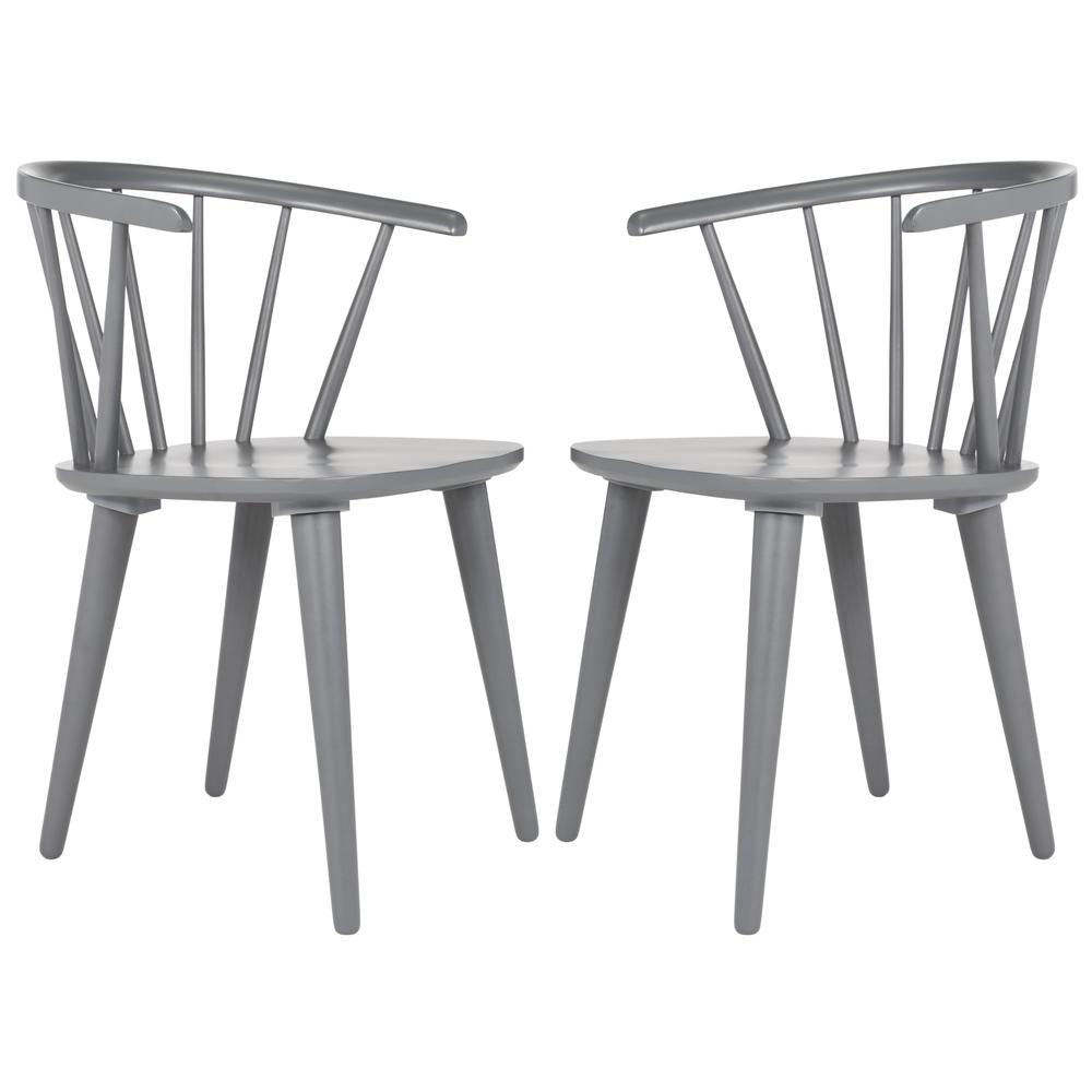 Blanchard Mid-Century Curved Spindle Side Chair, Grey (Set of 2). Picture 1